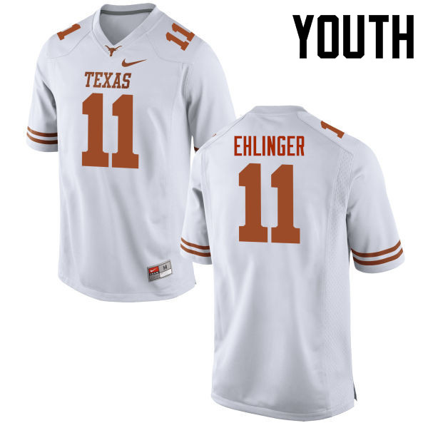 Youth #11 Sam Ehlinger Texas Longhorns College Football Jerseys-White